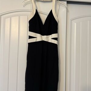 Charlotte Russe Black and White Cutout Midi Dress